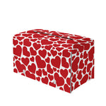 Red And White Heart Pattern Print Leather Tissue Box Cover