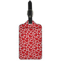 Red And White Heart Pattern Print Luggage Tag