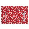 Red And White Heart Pattern Print Placemat