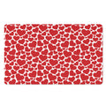 Red And White Heart Pattern Print Polyester Doormat