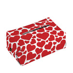 Red And White Heart Pattern Print Rectangle Tissue Box Cover