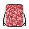 Red And White Heart Pattern Print Rectangular Crossbody Bag
