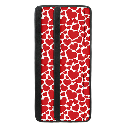 Red And White Heart Pattern Print Refrigerator Handle Covers