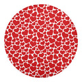 Red And White Heart Pattern Print Round Blanket