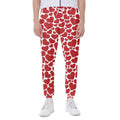 Red And White Heart Pattern Print Joggers
