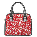 Red And White Heart Pattern Print Shoulder Handbag