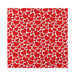 Red And White Heart Pattern Print Silk Bandana