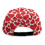 Red And White Heart Pattern Print Snapback Cap