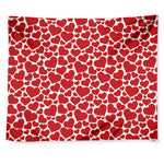 Red And White Heart Pattern Print Tapestry