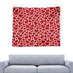 Red And White Heart Pattern Print Tapestry