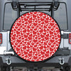 Red And White Heart Pattern Print Tire Cover