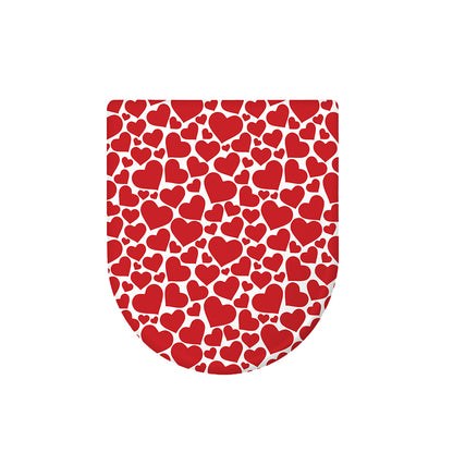Red And White Heart Pattern Print Toilet Lid Cover