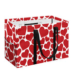 Red And White Heart Pattern Print Utility Tote Bag