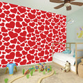 Red And White Heart Pattern Print Wall Sticker