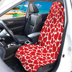 Red And White Heart Pattern Print Waterproof Car Seat Cover