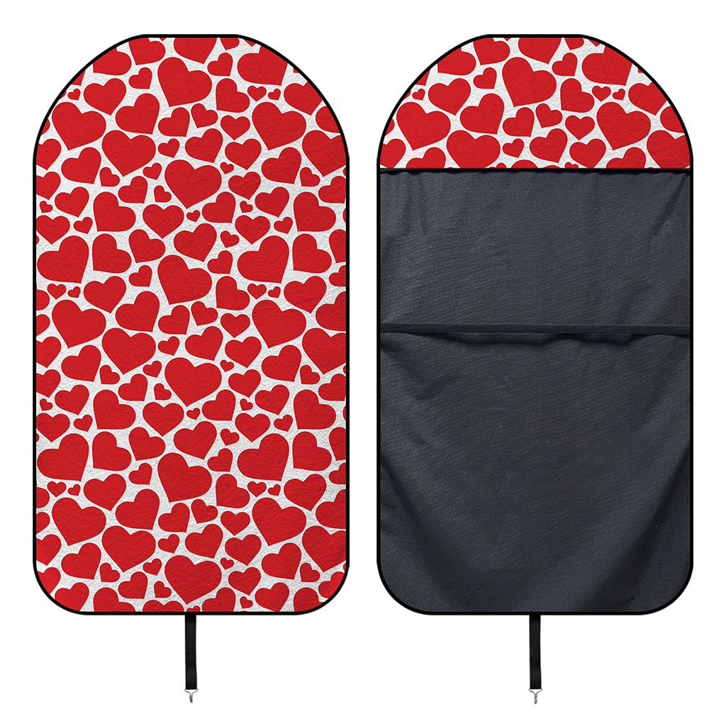 Red And White Heart Pattern Print Waterproof Car Seat Cover