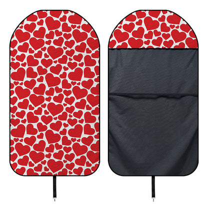 Red And White Heart Pattern Print Waterproof Car Seat Cover