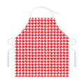 Red And White Houndstooth Pattern Print Adjustable Apron