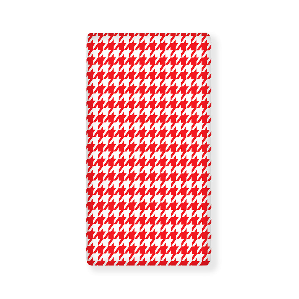Red And White Houndstooth Pattern Print Baby Crib Sheet