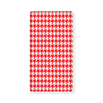 Red And White Houndstooth Pattern Print Baby Crib Sheet