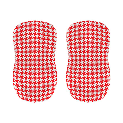 Red And White Houndstooth Pattern Print Bar Stool Covers