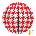 Red And White Houndstooth Pattern Print Basketball