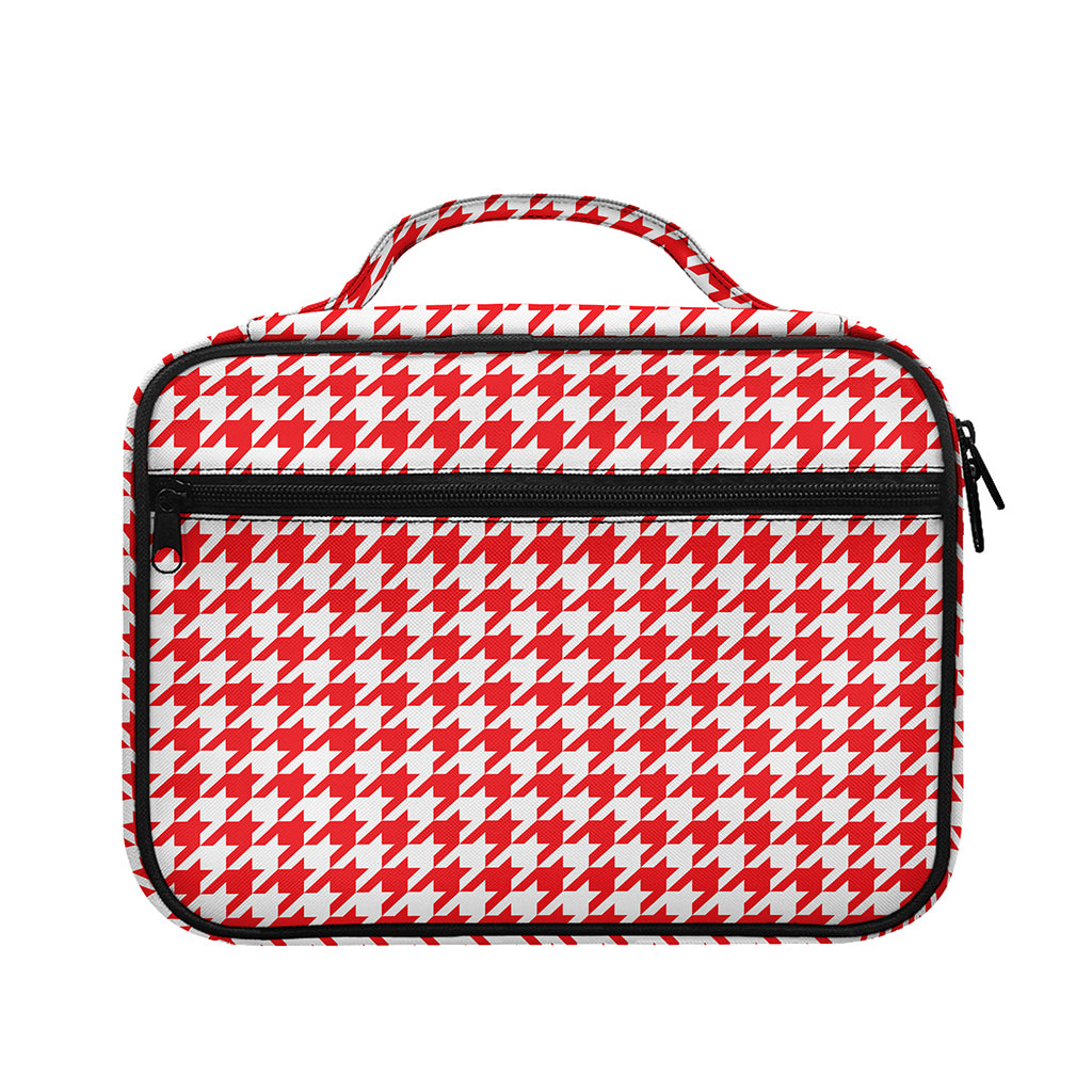 Red And White Houndstooth Pattern Print Briefcase Bible Bag