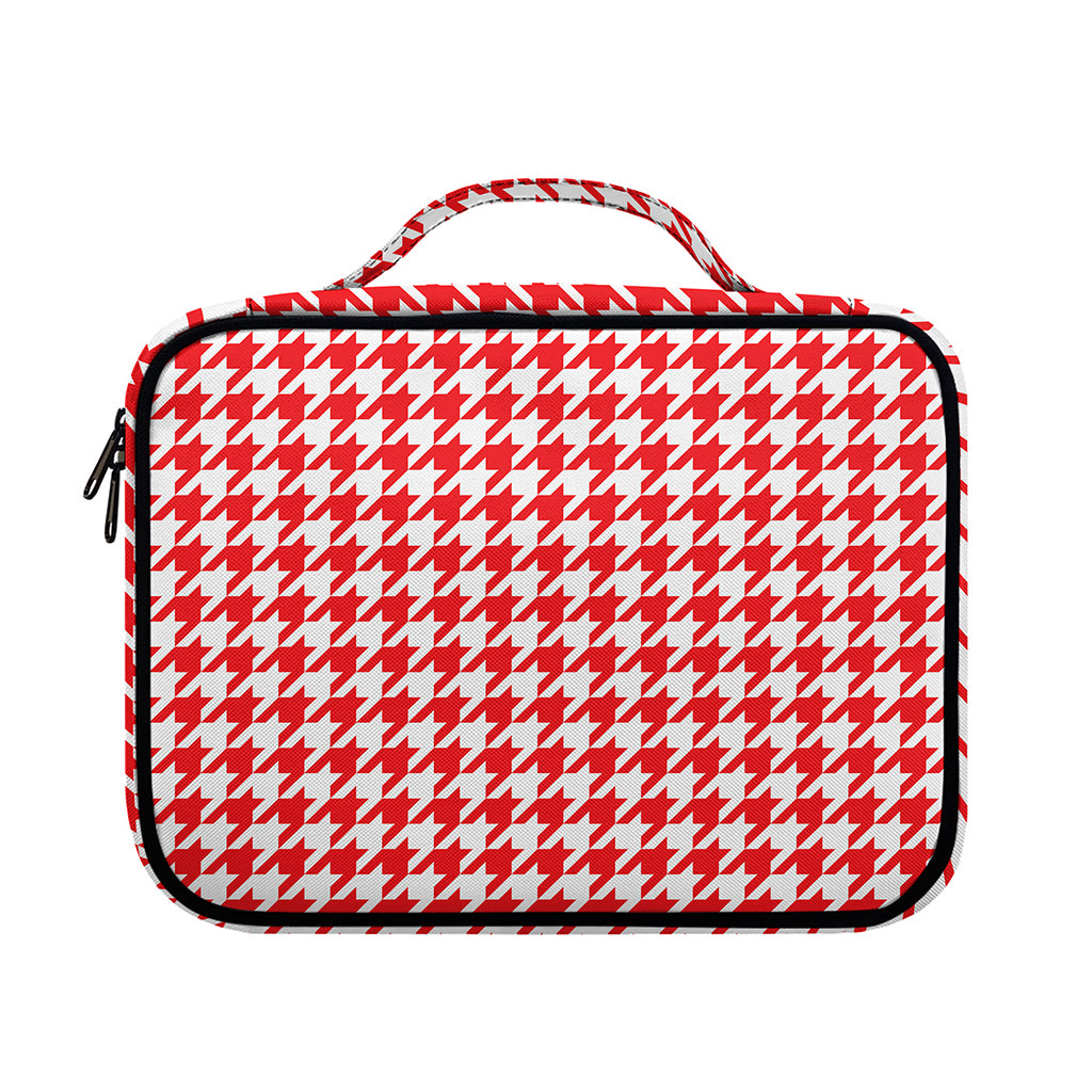 Red And White Houndstooth Pattern Print Briefcase Bible Bag