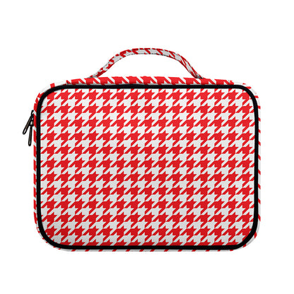 Red And White Houndstooth Pattern Print Briefcase Bible Bag
