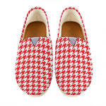 Red And White Houndstooth Pattern Print Casual Shoes