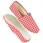 Red And White Houndstooth Pattern Print Casual Shoes