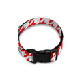 Red And White Houndstooth Pattern Print Dog Collar
