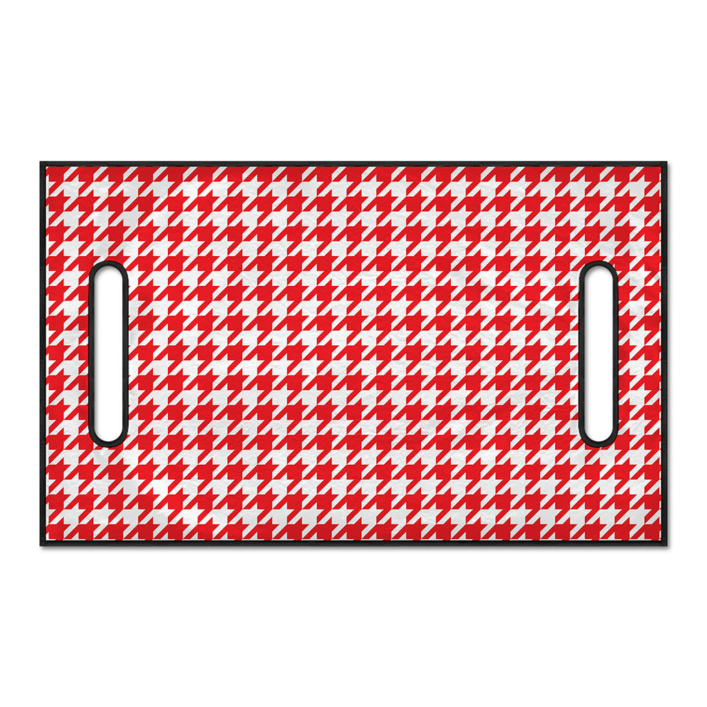 Red And White Houndstooth Pattern Print Golf Cart Seat Cover