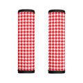 Red And White Houndstooth Pattern Print Handle Covers