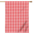Red And White Houndstooth Pattern Print House Flag