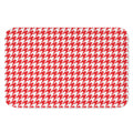 Red And White Houndstooth Pattern Print Indoor Door Mat