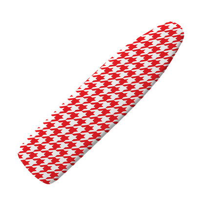 Red And White Houndstooth Pattern Print Ironing Board Cover
