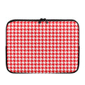 Red And White Houndstooth Pattern Print Laptop Sleeve