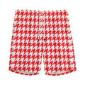 Red And White Houndstooth Pattern Print Men's Athletic Shorts