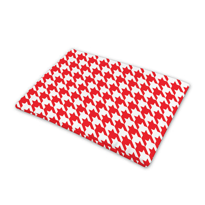 Red And White Houndstooth Pattern Print Pet Cooling Mat Cover