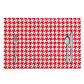Red And White Houndstooth Pattern Print Placemat
