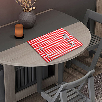 Red And White Houndstooth Pattern Print Placemat