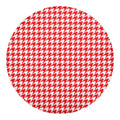 Red And White Houndstooth Pattern Print Round Blanket