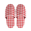 Red And White Houndstooth Pattern Print Slippers