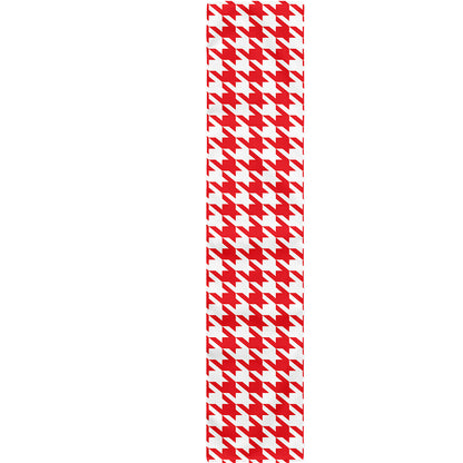Red And White Houndstooth Pattern Print Table Runner