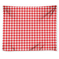 Red And White Houndstooth Pattern Print Tapestry