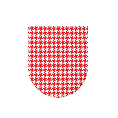 Red And White Houndstooth Pattern Print Toilet Lid Cover