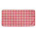 Red And White Houndstooth Pattern Print Towel