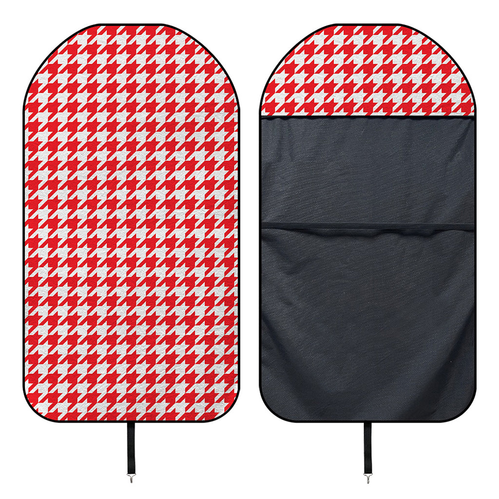 Red And White Houndstooth Pattern Print Waterproof Car Seat Cover