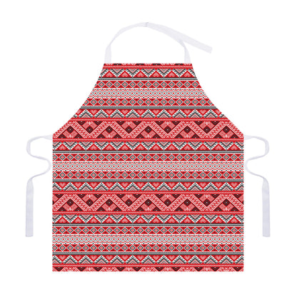 Red And White Native Tribal Print Adjustable Apron